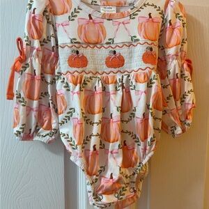 Pumpkin Print Baby Romper